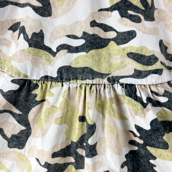 Free People x Artisan De Luxe Camo Print Top Womens Small Grunge Boho Army - Picture 11 of 15